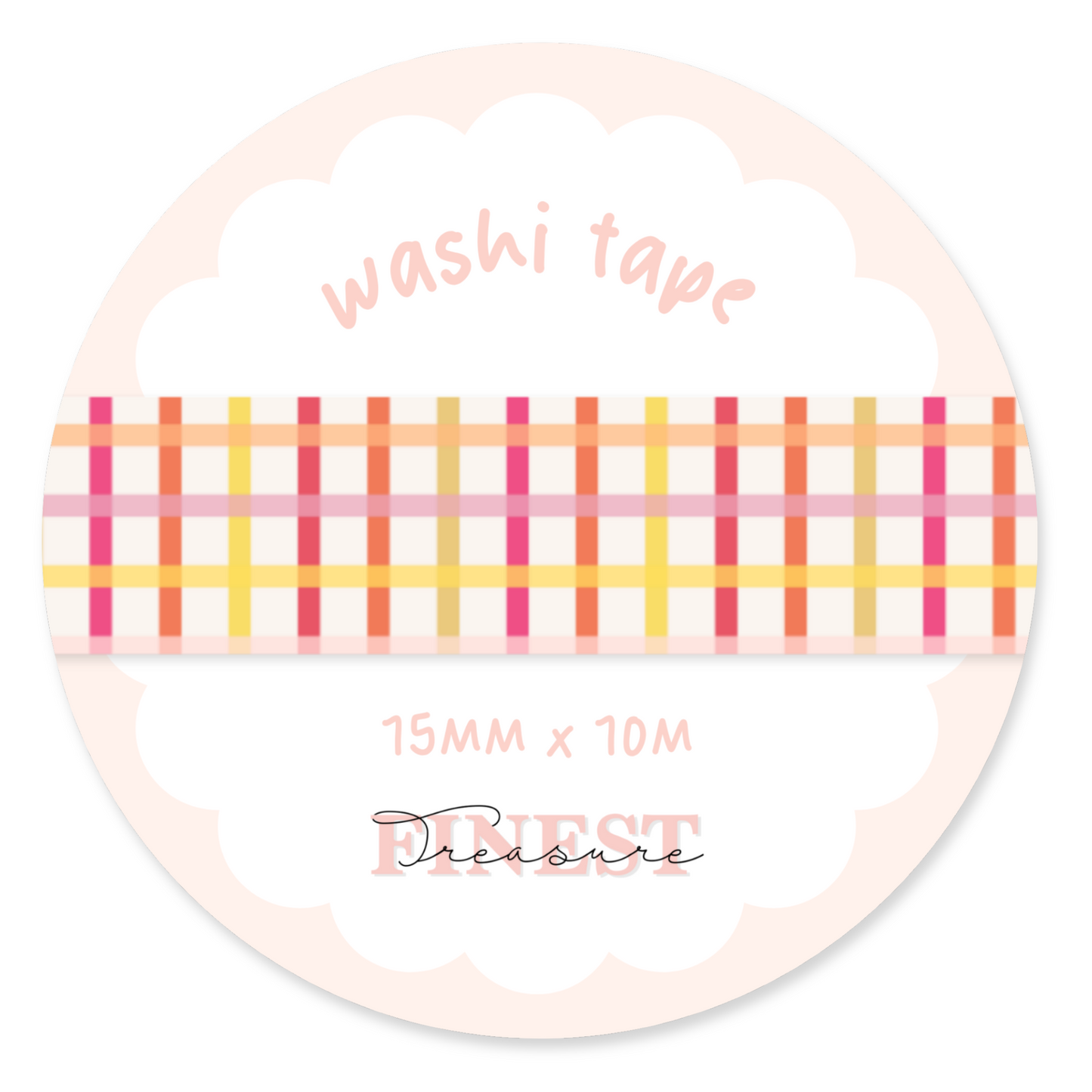 Pink Red Checker Washi Tape