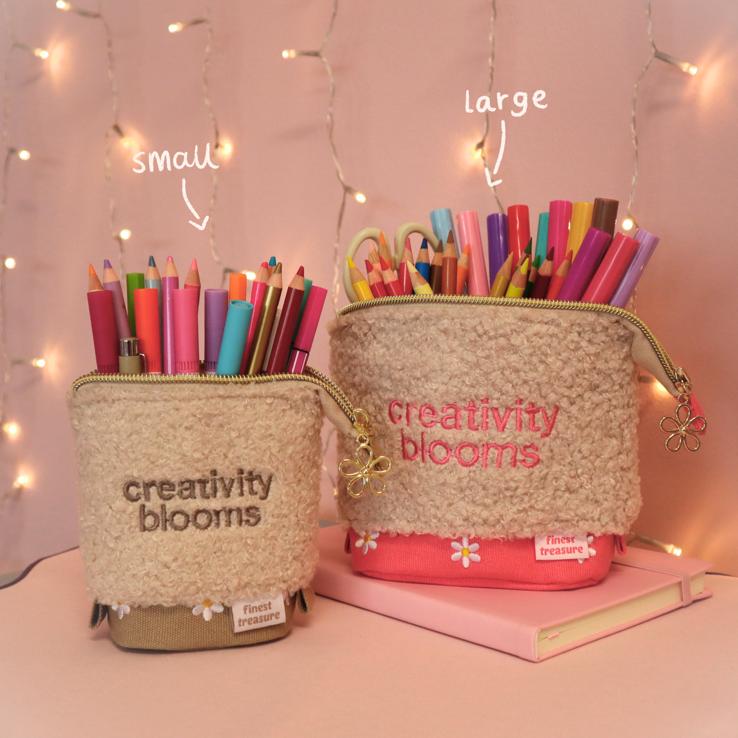 Pop-Up Etui Creativity Blooms Large - Roze