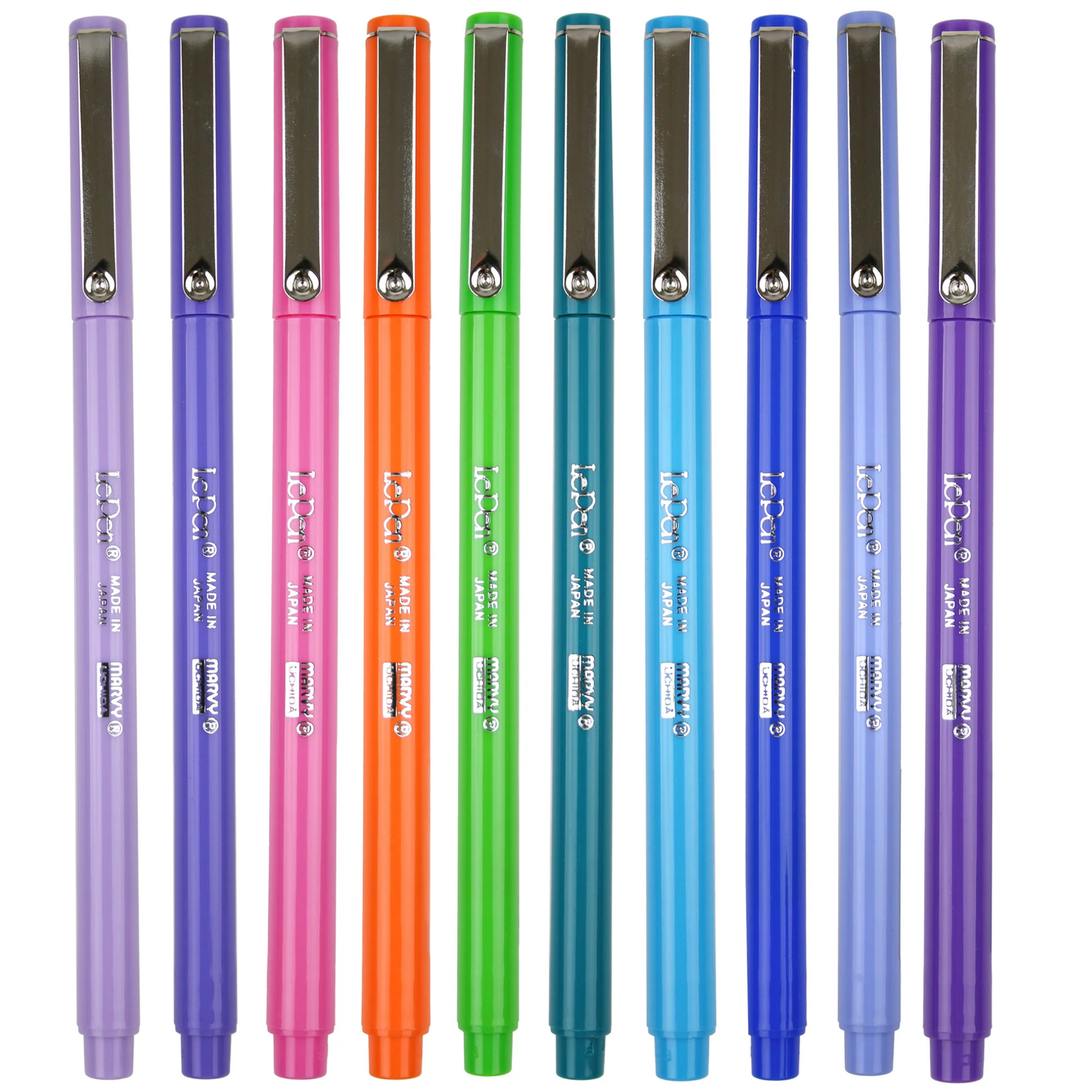 Marvy Uchida Le Pen Bright 10-teiliges Set 0,3 mm in stabilem Aufbewahrungskoffer