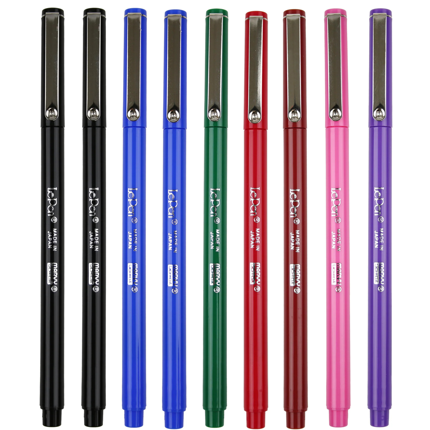 Marvy Uchida Le Pen Basic 10-teiliges Set 0,3 mm in stabilem Aufbewahrungskoffer