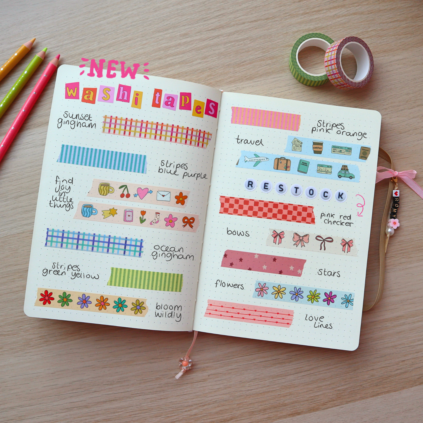 Pink Red Checker Washi Tape