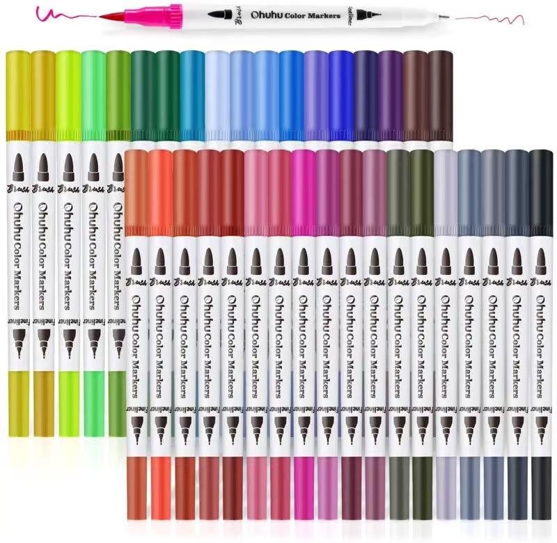 Ohuhu Dual Tip Brush markers – waterbasis – set van 36
