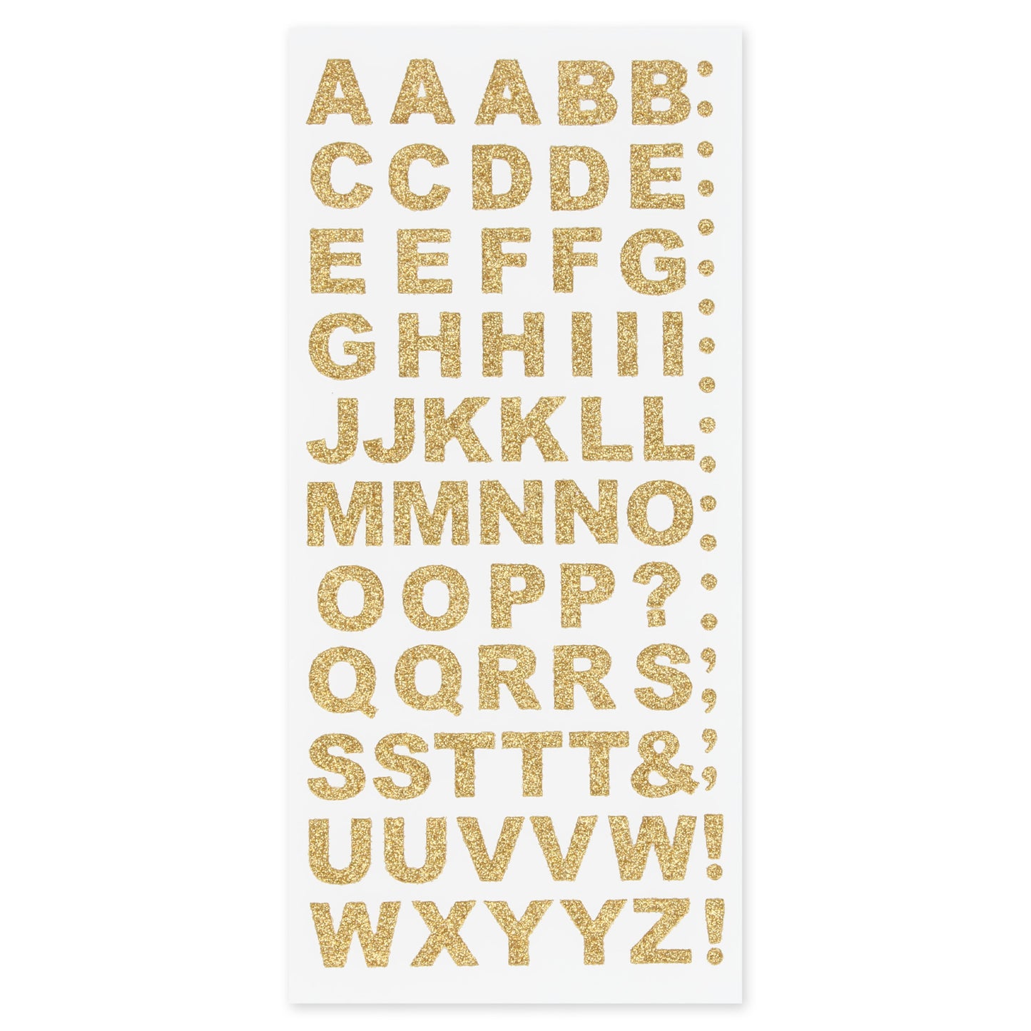 Aufkleberbogen Alphabet Gold