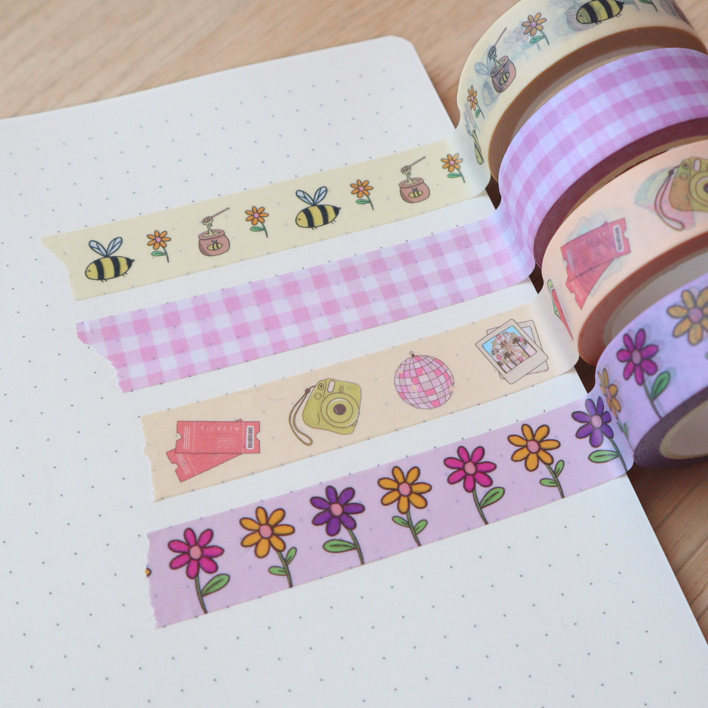 Pink Gingham Washi Tape