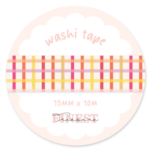 Pink Red Checker Washi Tape