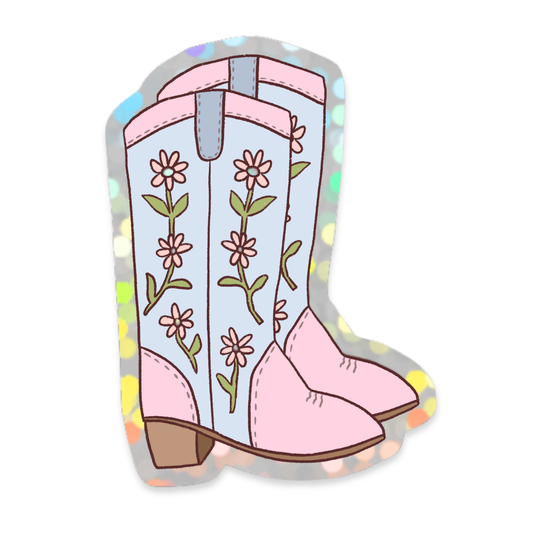 Glitter Sticker Cowboy Laarzen