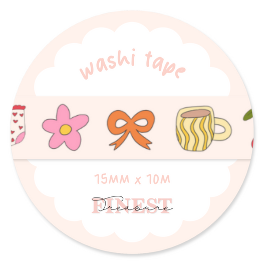 Pink Red Checker Washi Tape