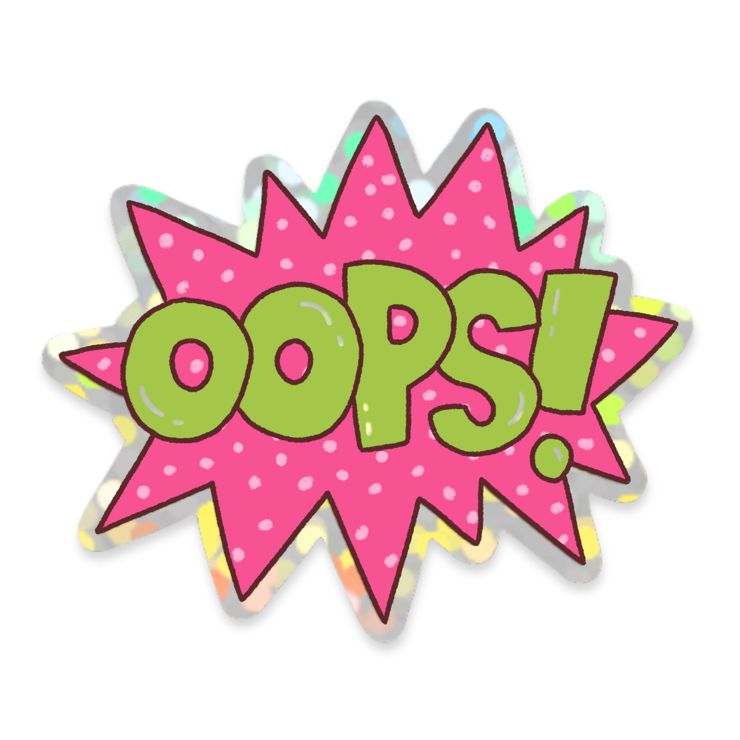 Glitter Sticker Oops