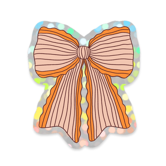 Glitter Sticker Oranje Strik