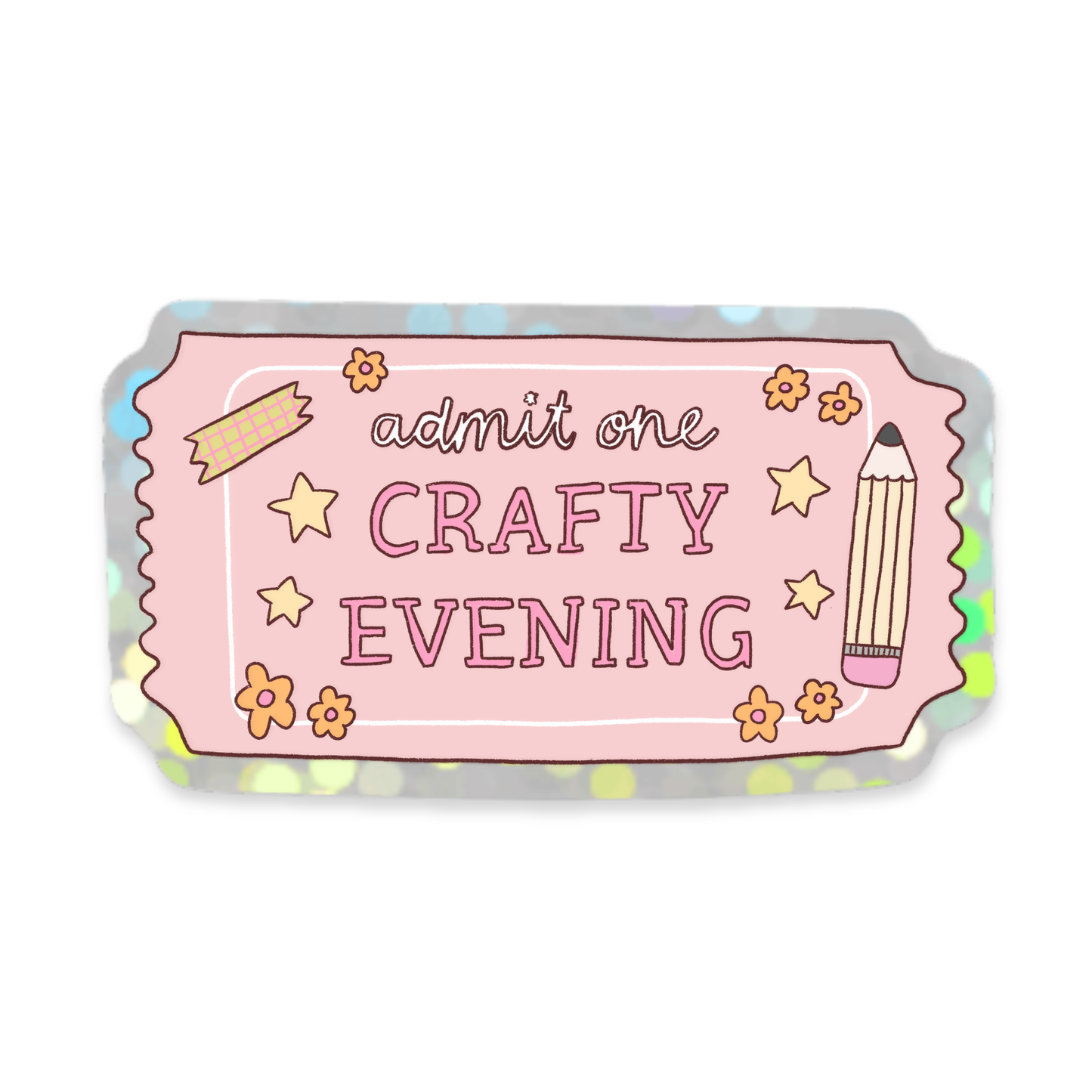 Glitzer-Aufkleber Crafty Evening Ticket