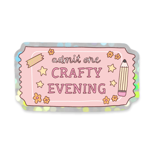 Glitter Sticker Crafty Evening Ticket