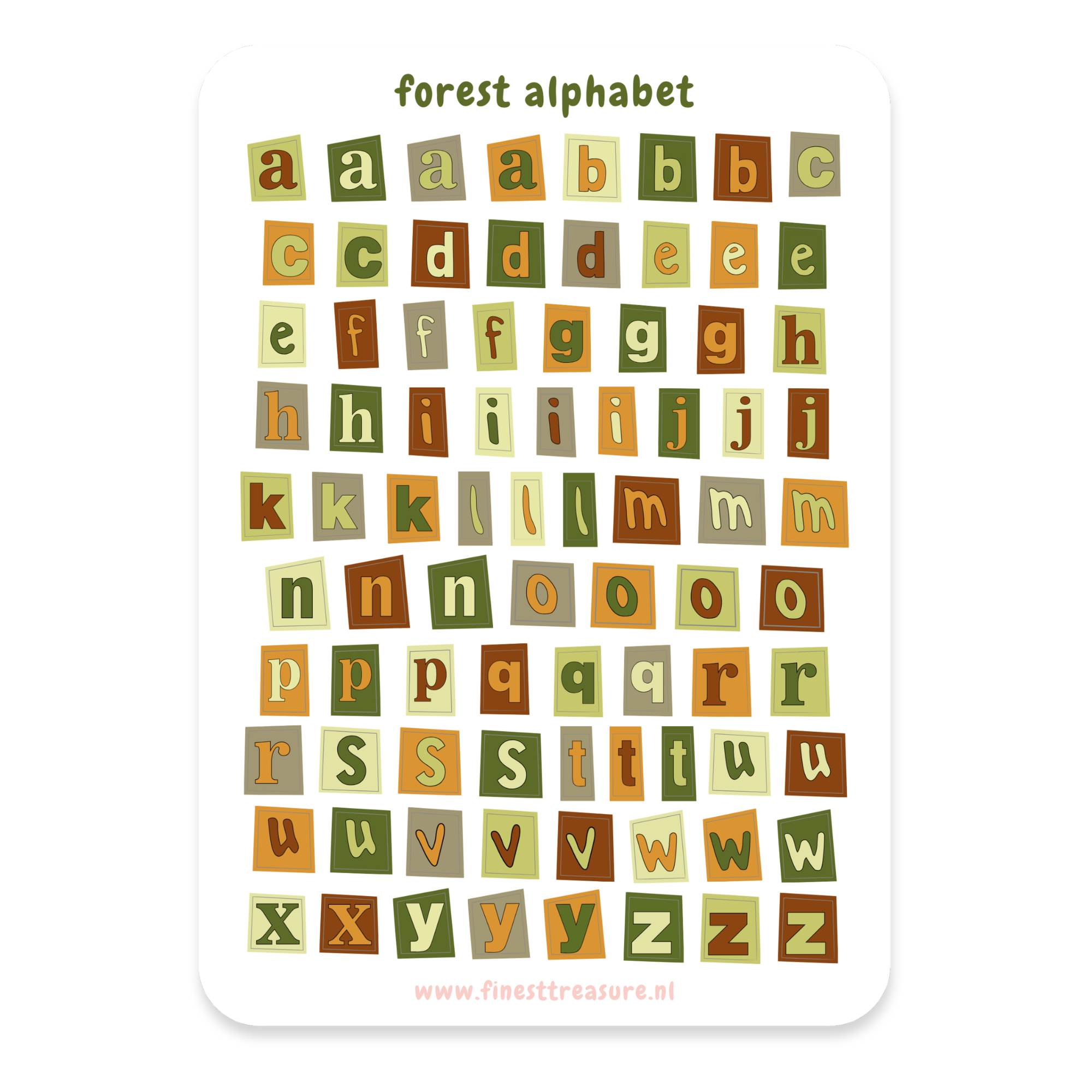 Stickervel Forest Alphabet – Finest Treasure
