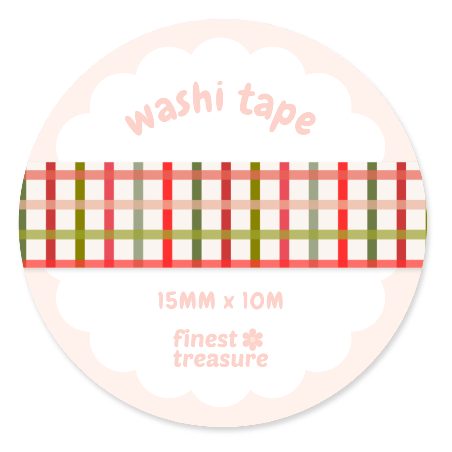 Red Green Gingham Washi Tape