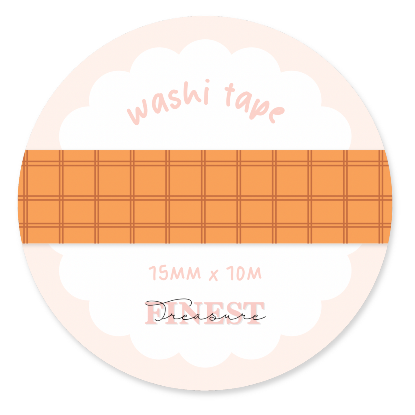 Orange Grid Washi Tape