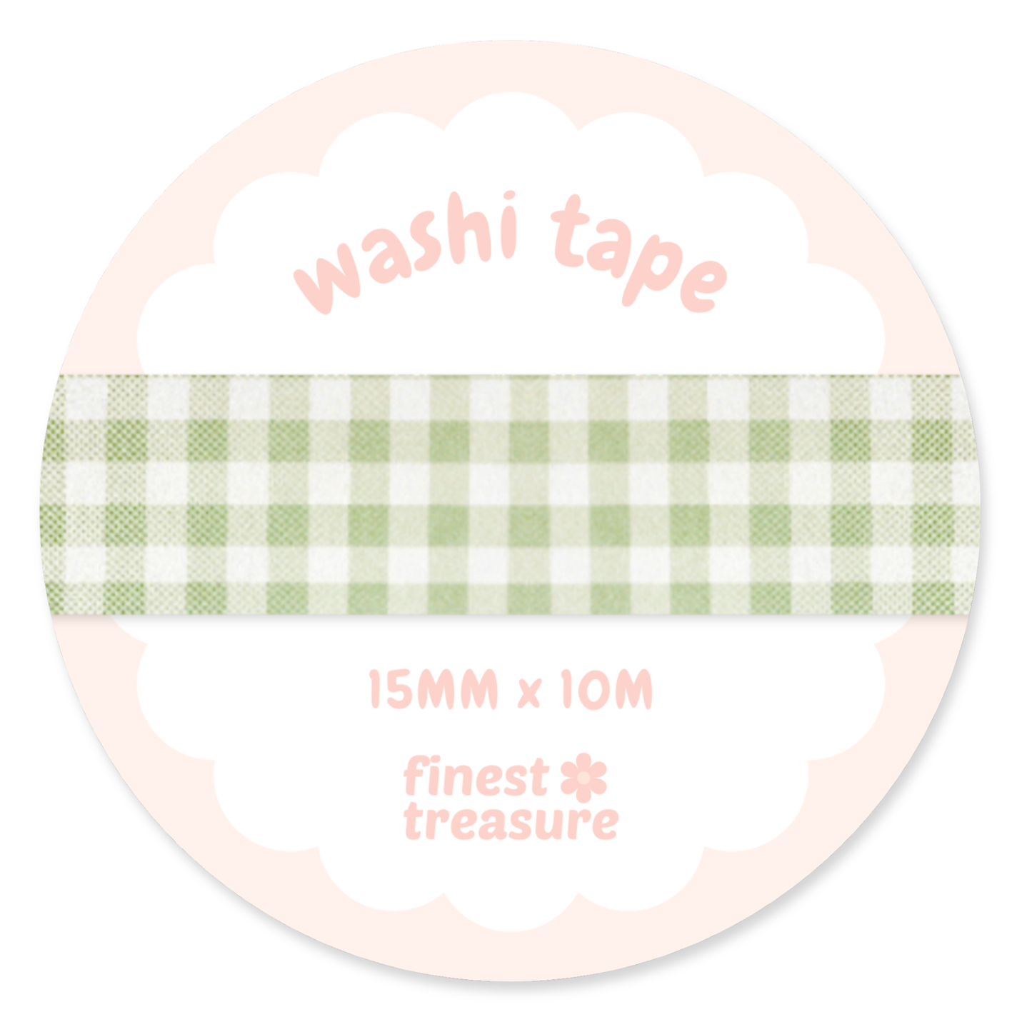 Green Gingham Washi Tape