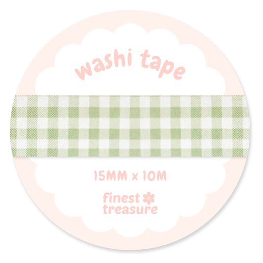 Green Gingham Washi Tape