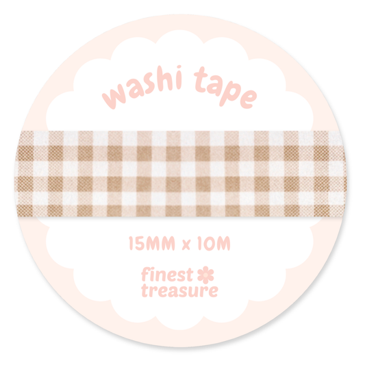 Brown Gingham Washi Tape