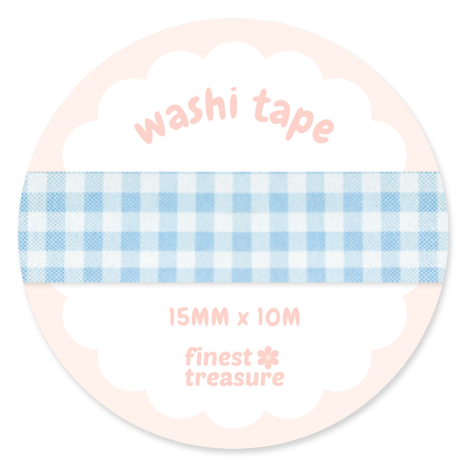 Blue Gingham Washi Tape