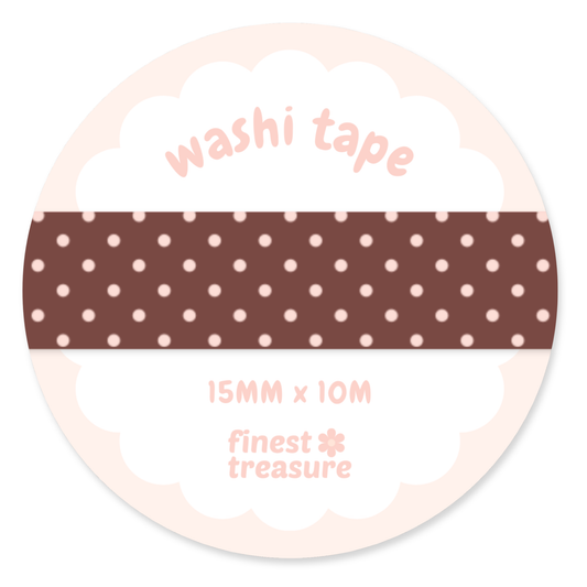 Polka Dots Brown Washi Tape