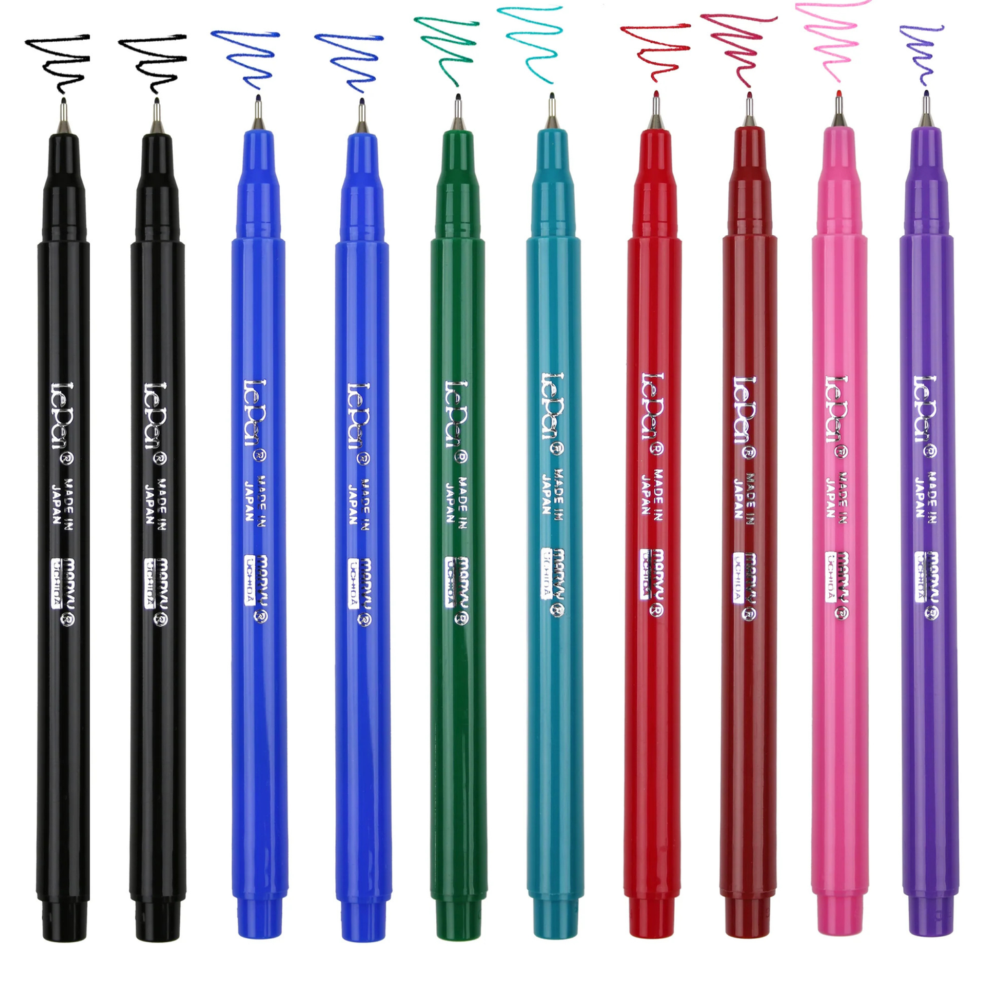 Marvy Uchida Le Pen Basic 10-teiliges Set 0,3 mm in stabilem Aufbewahrungskoffer
