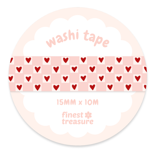 Washi Tape Heart Checkers