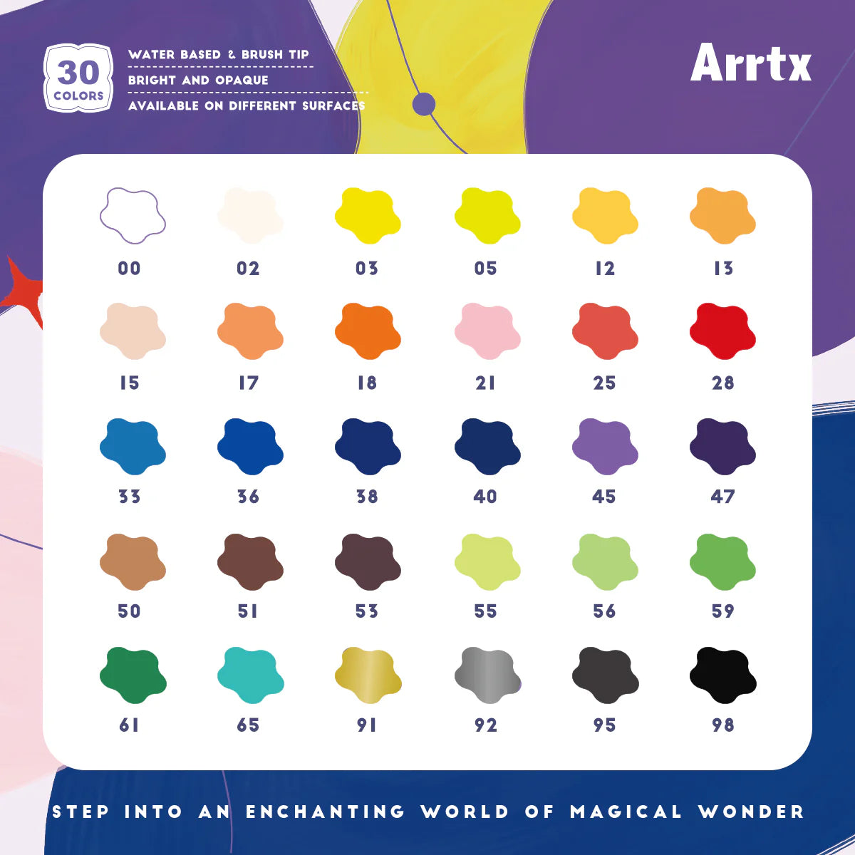 Arrtx Acrylmarkers Paint Brush Tip Markers – 30 kleuren (30B)