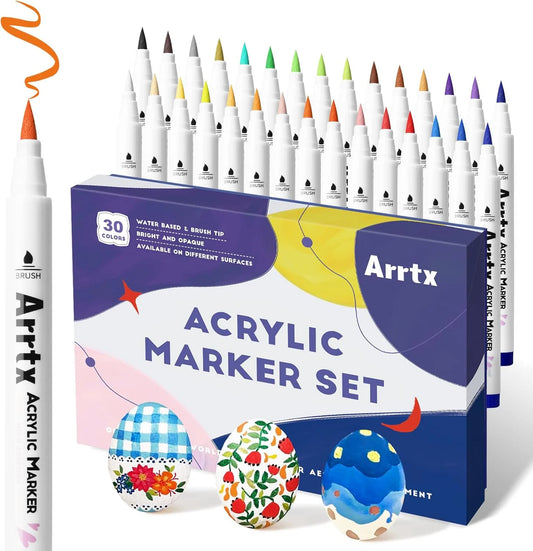 Arrtx Acrylmarkers Paint Brush Tip Markers – 30 kleuren (30B)
