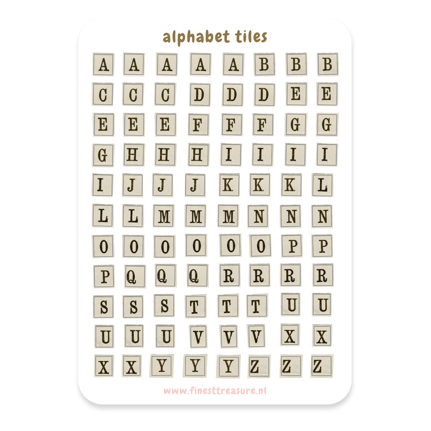 Stickervel Alphabet Tiles
