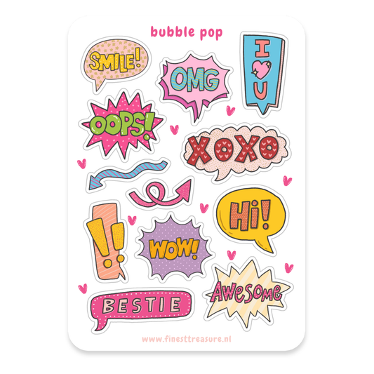 Planche d'autocollants Bubble Pop