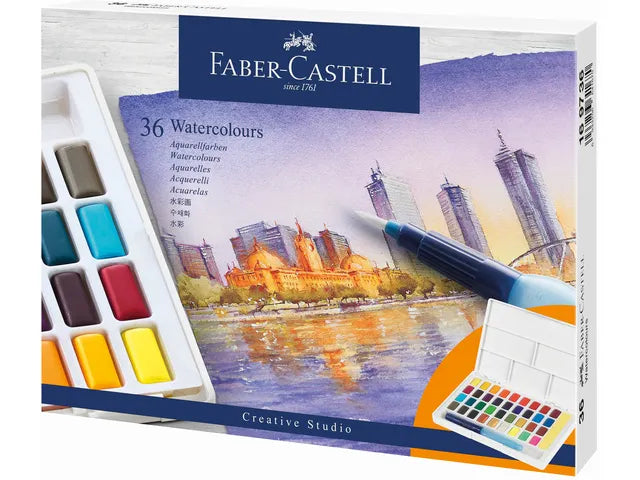 Aquarellfarben Faber-Castell in Box mit 36 Farben
