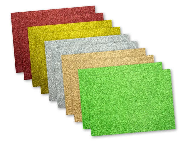 Glitzerkarton Kangaro Packung 10 Blatt 25x35cm, 2x5 Farben 300 Gramm