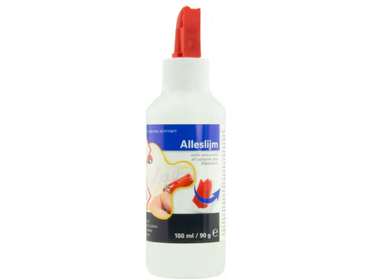Alleslijm Kangaro 100 ml PVAc Fles met Lijmspatel Rood