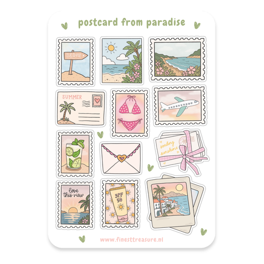 Stickervel Postcard From Paradise
