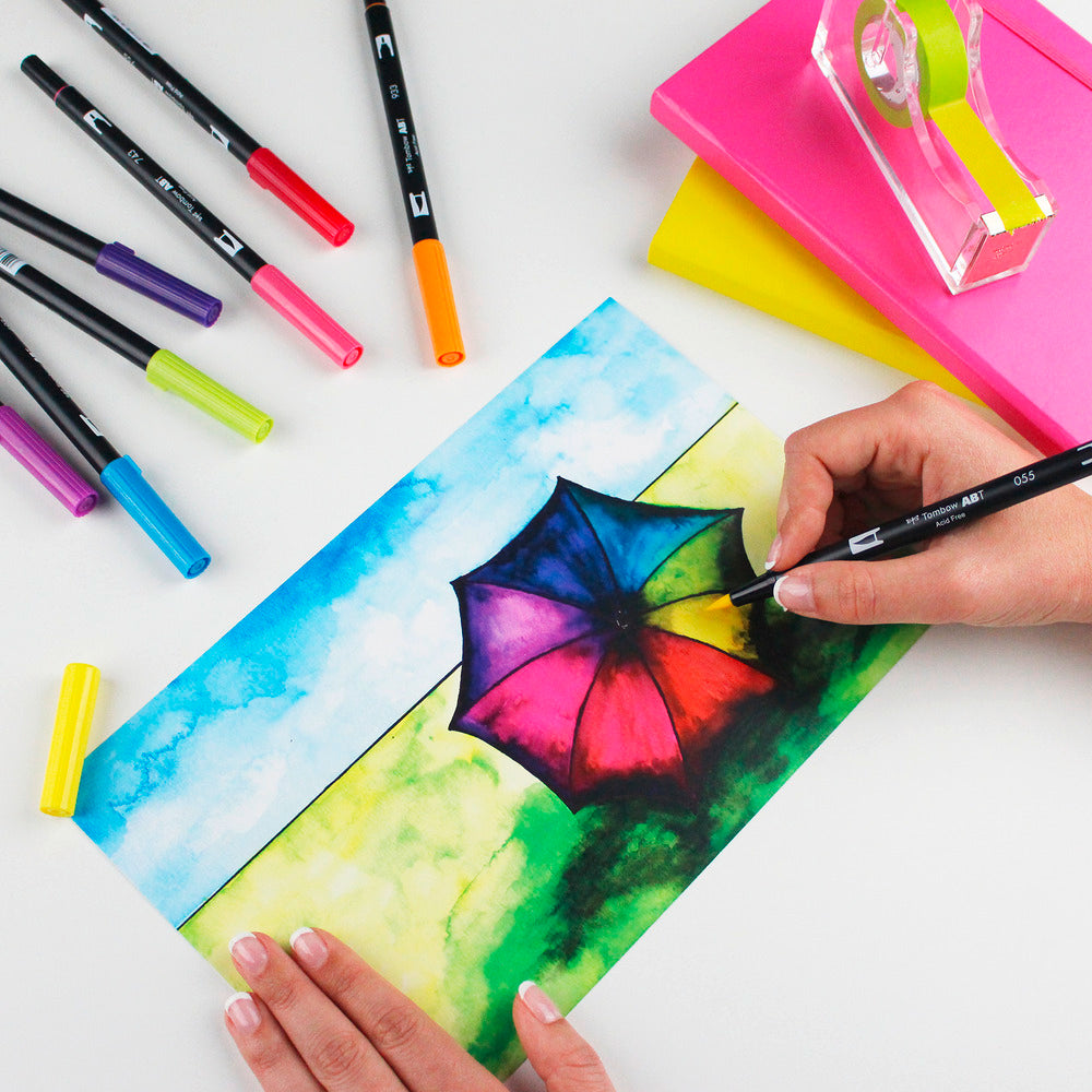 ABT Dual Brush Pen set van 6 Candy Colors (waterbasis)