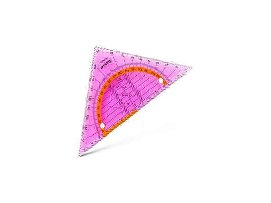 Geodriehoek Aristo GEOflex 14cm flexibel Neon roze