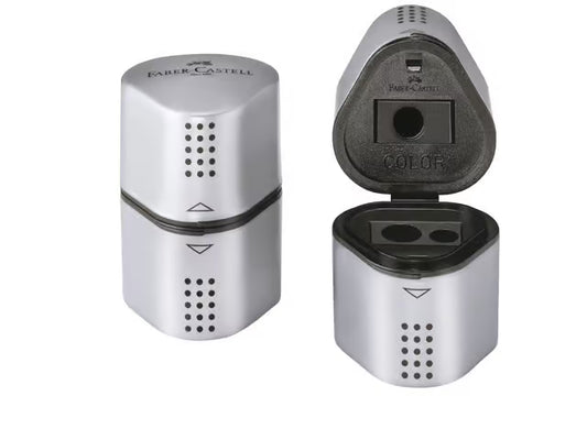 Faber Castell Puntenslijper Faber-Castell 2001 trio grip zilver