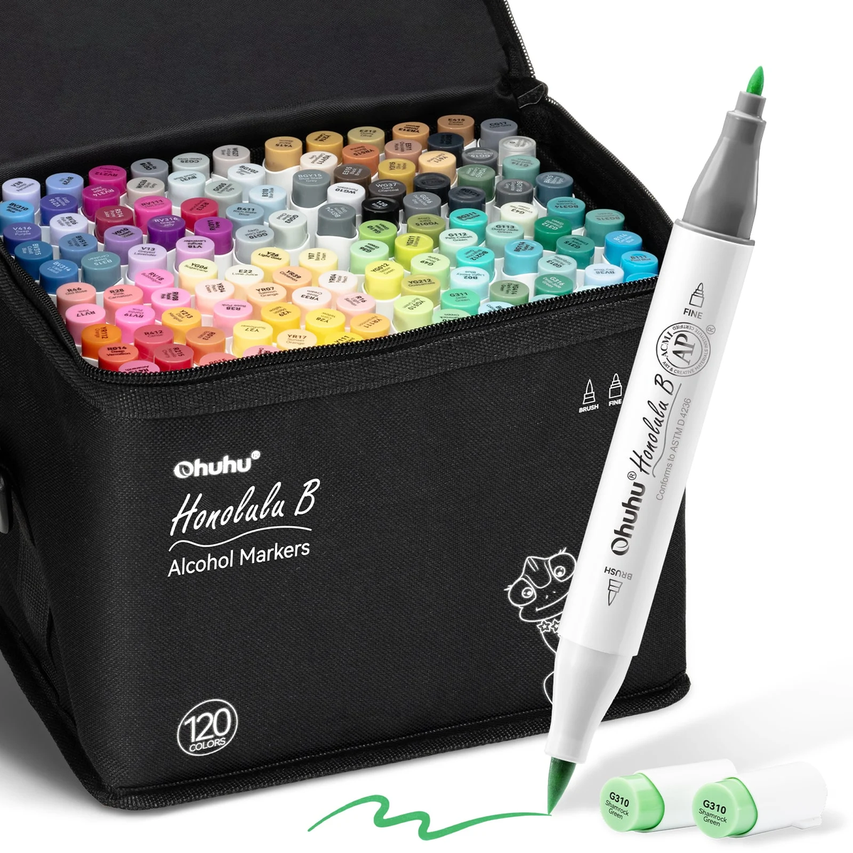 Ohuhu Honolulu B 120 kleuren set in draagtas