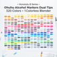 Ohuhu Honolulu B 320 kleuren + 1 blender - kleurswatches overzicht