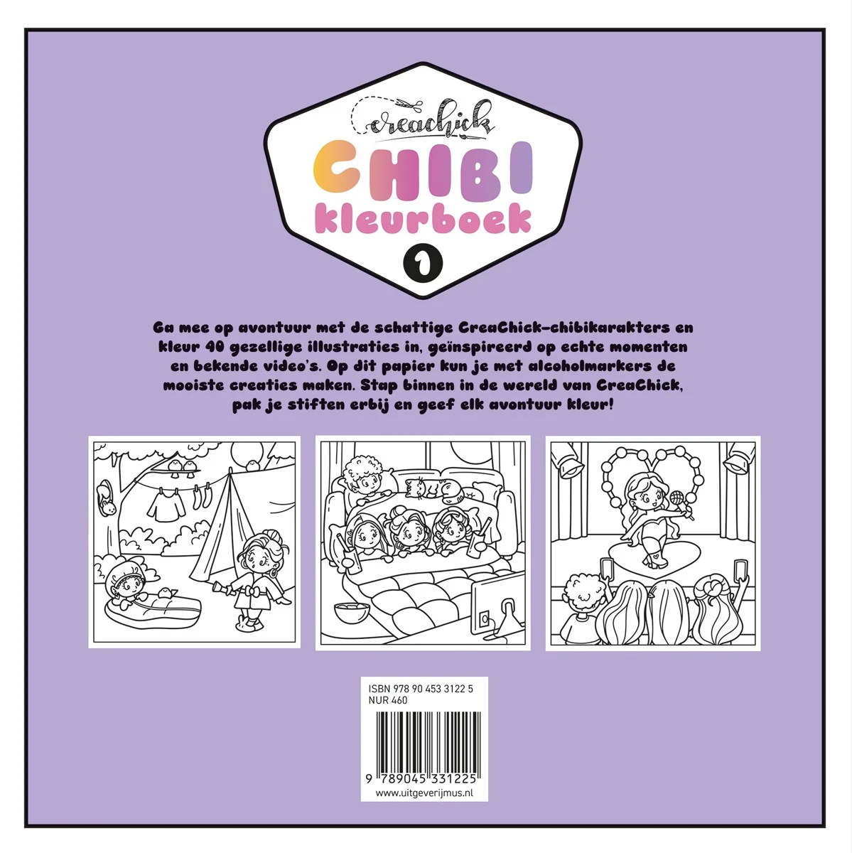 Achterkant CreaChick Chibi Kleurboek 1