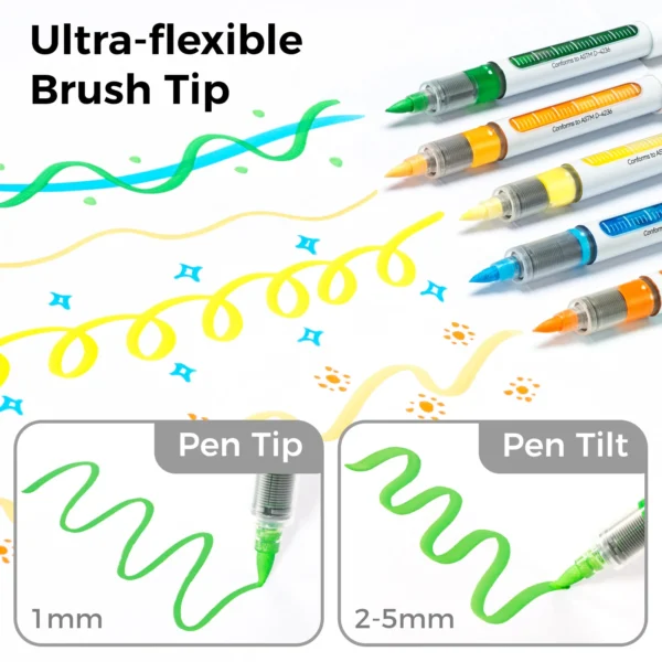 Ohuhu Nahuku - Ultra-flexible Brush Tip 1mm pen tip en 2-5mm pen tilt