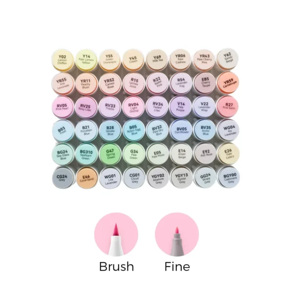 Ohuhu Honolulu B 48 Pastel – kleurcaps overzicht