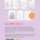 Be Creative Shop Coloring Book 2 – achterkant met kleurplaten en illustratoren